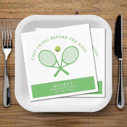 Tennis Bachelorette Letzte Swing vor dem Ring Serviette