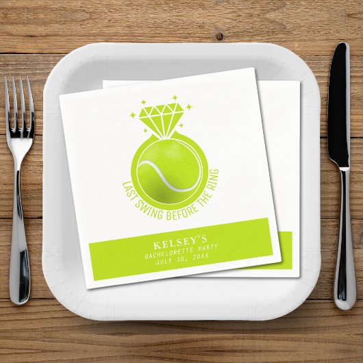 Tennis Bachelorette Letzte Swing vor dem Ring Serviette