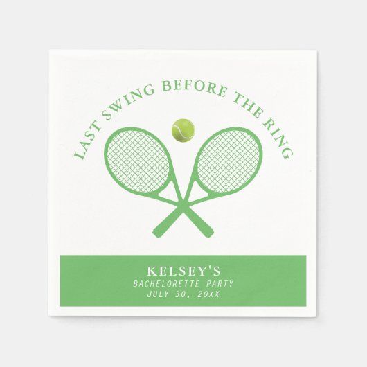 Tennis Bachelorette Letzte Swing vor dem Ring Serviette (Vorderseite)