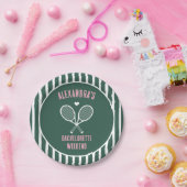 Tennis Bachelorette party preppy green Pappteller (Party)