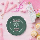 Tennis Bachelorette party preppy green Pappteller (Party)
