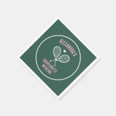 Tennis Bachelorette party preppy green Serviette (Ecke)