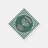 Tennis Bachelorette party preppy green Serviette (Ecke)