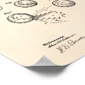 Tennis Ball 1914 Patent Art Old Peper Poster (Ecke)