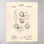 Tennis Ball 1914 Patent Art Old Peper Poster (Vorne)