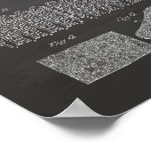 Tennis Ball 1935 Patente Art Chalkboard Poster (Ecke)