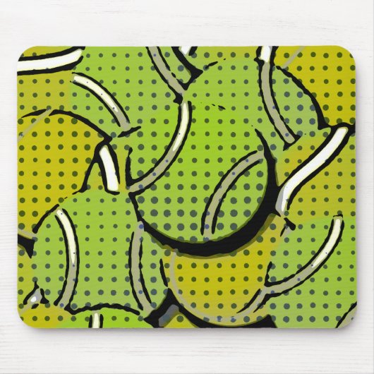 Tennis-Ball-abstrakte Collage Mousepad (Vorne)