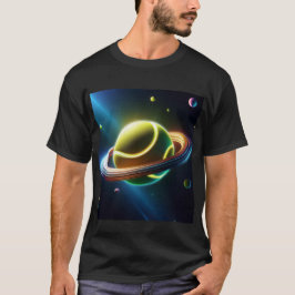 Tennis Ball als Saturn Planet, Sportraumdesign T-Shirt