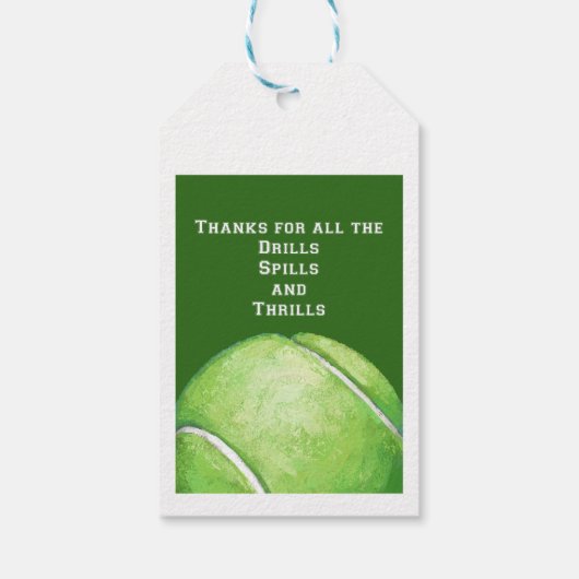 Tennis Ball Art Danke Coach Geschenkanhänger (Rückseite)