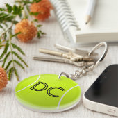 Tennis Ball benutzerdefinierte Initialen oder Text Schlüsselanhänger (Vorderseite rechts)