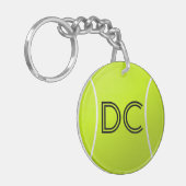 Tennis Ball benutzerdefinierte Initialen oder Text Schlüsselanhänger (Vorderseite links)