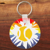 Tennis Ball Breaking Through Wall Keychain Schlüsselanhänger (Vorderseite)