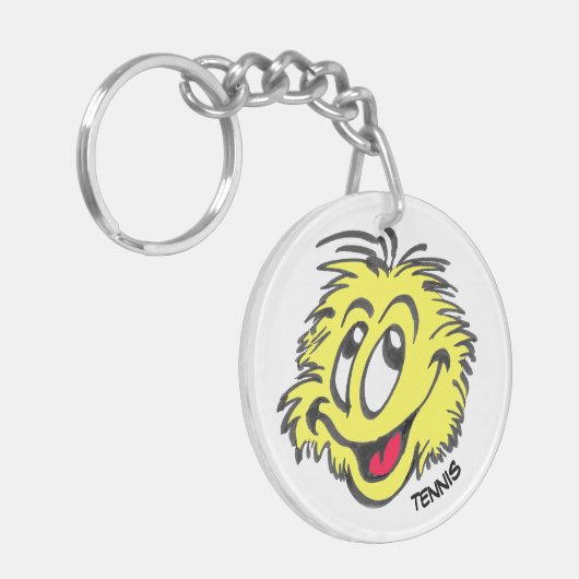 Tennis Ball Cartoon Circle Schlüsselanhänger (Vorderseite links)