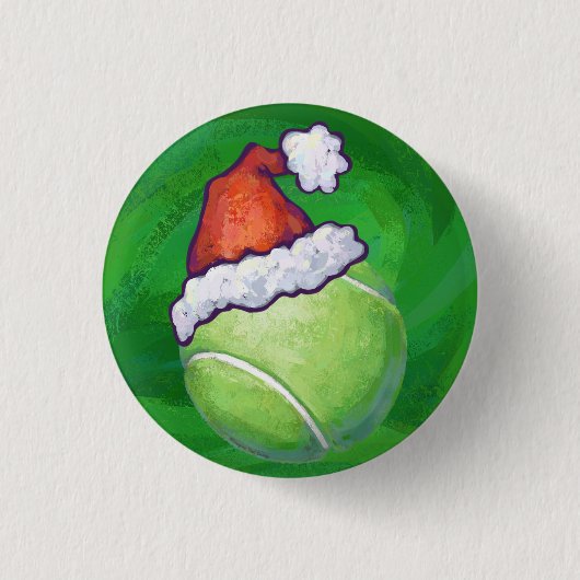 Tennis Ball Christmas Green Button (Vorderseite)