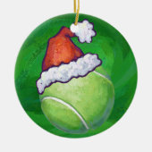Tennis Ball Christmas Green Keramikornament (Vorne)