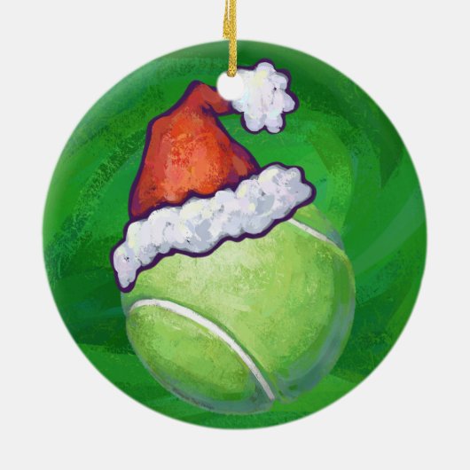 Tennis Ball Christmas Green Keramikornament (Hinten)