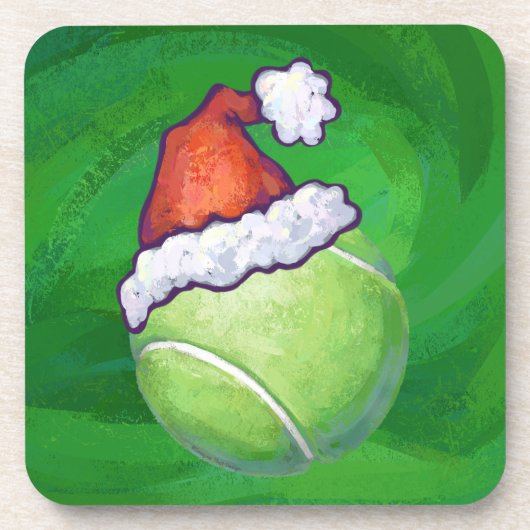 Tennis Ball Christmas Green Untersetzer (Vorderseite)