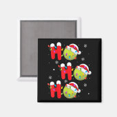 Tennis Ball Christmas Ho Ho Ho Santa Srts Player X Magnet (Vorderseite/Rückseite)