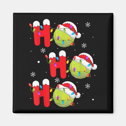 Tennis Ball Christmas Ho Ho Ho Santa Srts Player X Magnet (Vorne)