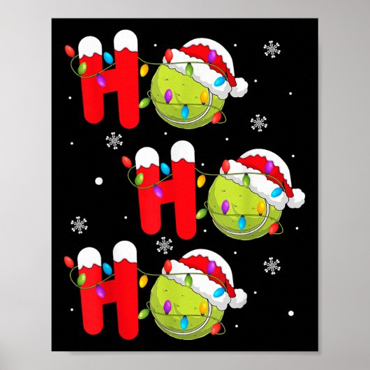 Tennis Ball Christmas Ho Ho Ho Santa Srts Player X Poster (Vorne)
