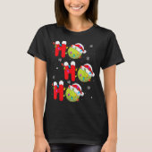 Tennis Ball Christmas Ho Ho Ho Santa Srts Player X T-Shirt (Vorderseite)