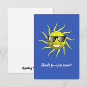 Tennis Ball Cool Sun Face T-Shirt Dankeskarte (Vorne/Hinten)