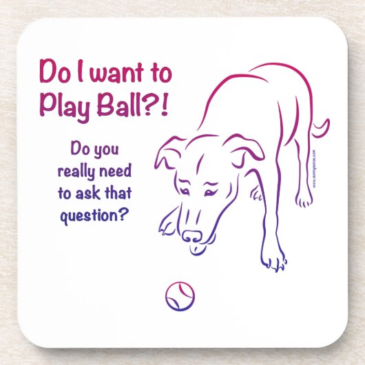 Tennis Ball Dog Getränkeuntersetzer (Vorderseite)