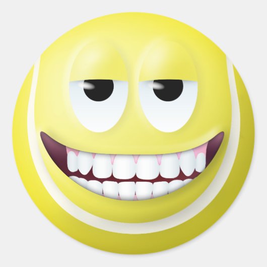 Tennis Ball Face 2 Runder Aufkleber (Vorderseite)
