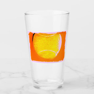Tennis Ball farbenfroh Orange Yellow Pink Glass Cu Glas
