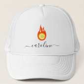 Tennis Ball Flame Thema Sport Athletic Personalisi Truckerkappe (Vorderseite)