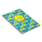 Tennis Ball Gelb Türkis Blau Name Notizblock (Rechte Seite)