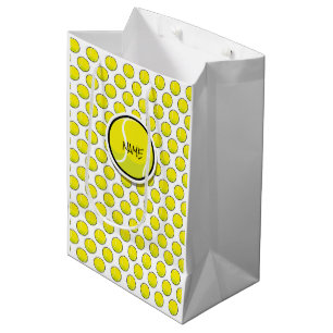Tennis Ball Gelbe Weißer Sportgeschenktasche Mittlere Geschenktüte