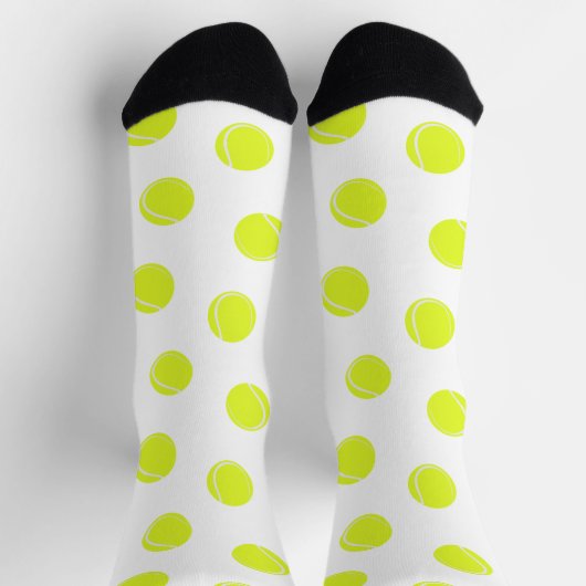 Tennis Ball Gemustert White Socken (Oben)