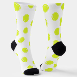 Tennis Ball Gemustert White Socken