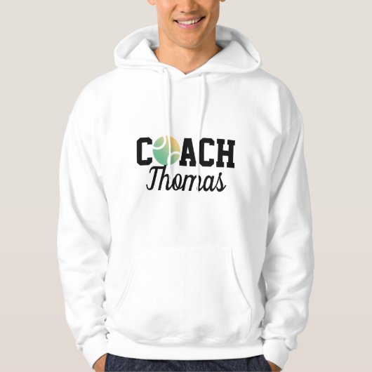 Tennis Ball Green & Yellow Coach Trainername Hoodie (Vorderseite)