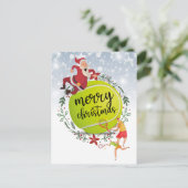 Tennis Ball hinter Santa Claus Frohe Weihnachten (Stehend Vorderseite)