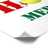 Tennis Ball Ho Ho Frohe Weihnachten Grün, Rot Poster (Ecke)