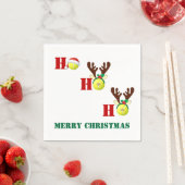 Tennis Ball Ho Ho Ho Santa Reindeer Weihnachten Serviette (Beispiel)