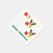 Tennis Ball Ho Ho Ho Santa Reindeer Weihnachten Serviette (Ecke)