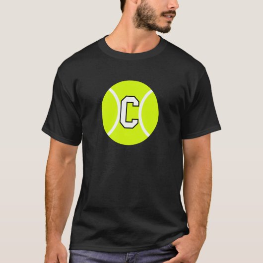 Tennis Ball Initialbrief C T-Shirt (Vorderseite)