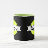 Tennis Ball Kundenname oder Text-Kaffee-Tasse Tasse (Zentrum)