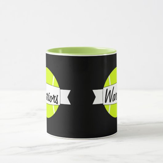 Tennis Ball Kundenname oder Text-Kaffee-Tasse Tasse (Zentrum)