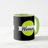 Tennis Ball Kundenname oder Text-Kaffee-Tasse Tasse (VorderseiteRechts)
