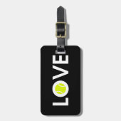 Tennis-Ball LIEBE Gepäckanhänger (Vorderseite vertikal)