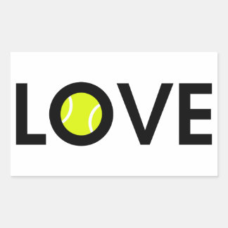 Tennis-Ball-LIEBE Rechteckiger Aufkleber