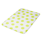Tennis Ball Muster Gelb Weiß Badematte (Schrägansicht)