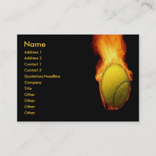 Tennis Ball on Fire Business Card Visitenkarte