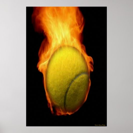 Tennis Ball on Fire Print Poster (Vorne)