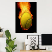 Tennis Ball on Fire Print Poster (Heimbüro)