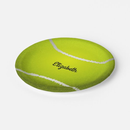 Tennis Ball Pappteller (Schrägansicht)